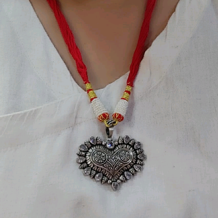 Cut Stone Heart Pendant 